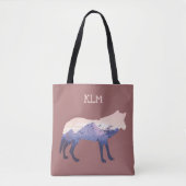 Wildwolf-Silhouette Monogramm Tasche (Vorderseite)