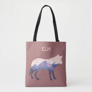 Wildwolf-Silhouette Monogramm Tasche
