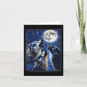 Wildwölfe lieben Wolf, der am Mond heult Karte