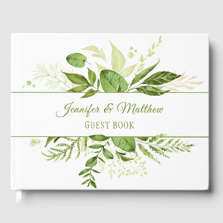 Wildwood Botanical Rustic Greenerity Guest Book Gästebuch