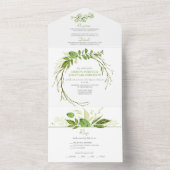 Wildwood Botanical Wreath Wedding | All In One Einladung (Innen Boden)