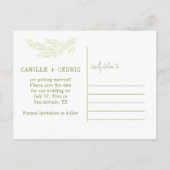 Wildwood Botanicals Rustikale Vegetation Save the Ankündigungspostkarte (Rückseite)