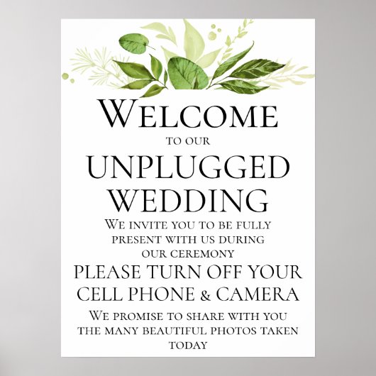 Wildwood Botanicals Unplugged Wedding Zeremony Poster (Vorne)