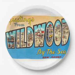 Wildwood durch die Seenew-jersey NJ Vintage Pappteller