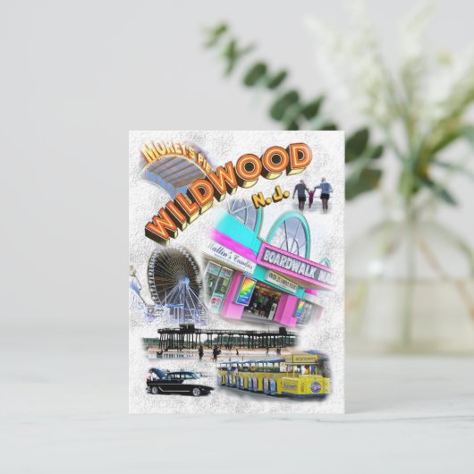 Wildwood, New Jersey Boardwalk Postkarte (Stehend Vorderseite)