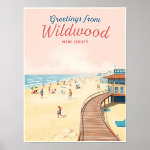 Wildwood, New Jersey – Retro-Strandszenen Poster