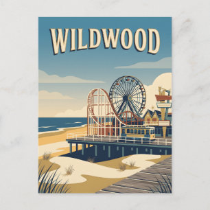 Wildwood New Jersey Retro Vintage Reiseposter Postkarte
