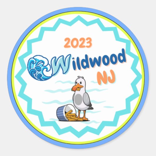Wildwood NJ 2023 Sticker Seagull (Vorderseite)