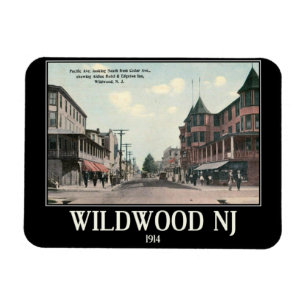Wildwood NJ, Street View, 1914, Vintag Magnet