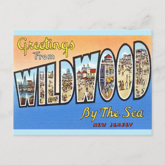 Wildwood NJ Vintag Postcard Postkarte (Vorderseite)