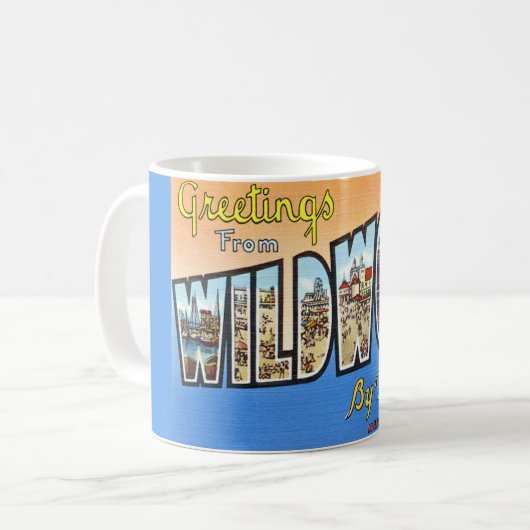 Wildwood NJ Vintage Postcard Mug Kaffeetasse (Vorderseite Links)