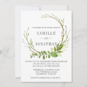 Wildwood Rustic Wreath Wedding Einladung (Vorderseite)