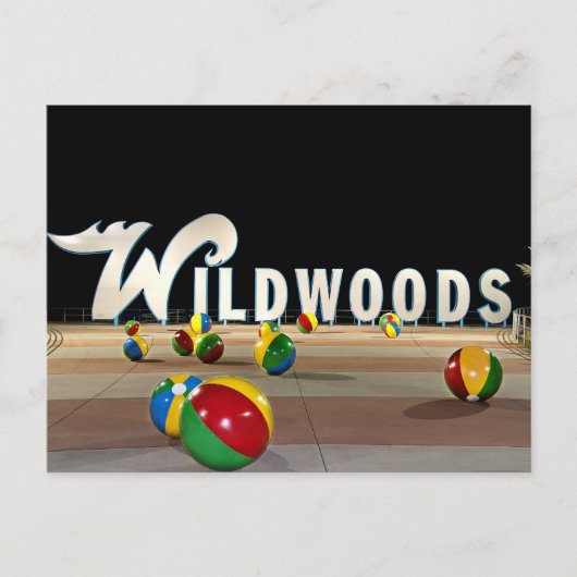 Wildwood Sign in Wildwood New Jersey Postkarte (Vorderseite)
