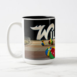 Wildwoods Zeichen auf der Promenade in Wildwood NJ Zweifarbige Tasse