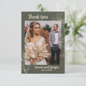 Wildy Yours Rustic Boho Wedding Dankeschön Karte (Stehend Vorderseite)