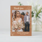 Wildy Yours Rustic Boho Wedding Dankeschön Karte (Stehend Vorderseite)