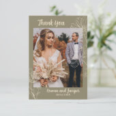 Wildy Yours Rustic Boho Wedding Dankeschön Karte (Stehend Vorderseite)