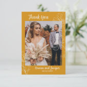 Wildy Yours Rustic Boho Wedding Dankeschön Karte (Stehend Vorderseite)