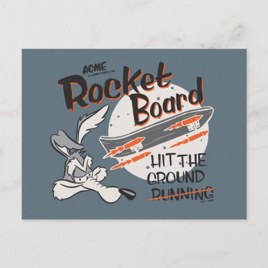 WILE E. COYOTE™ ACME Rocket Board Postkarte (Vorderseite)