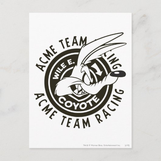 WILE E. COYOTE™ Acme Team Racing B/W Postkarte (Vorderseite)