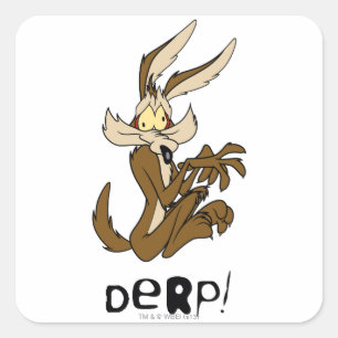 WILE E. COYOTE™ Derp Quadratischer Aufkleber