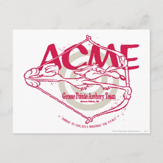 WILE E. COYOTE™ Grosse Pointe Archery Team Postkarte (Vorderseite)
