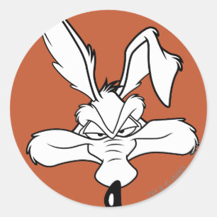 WILE E. COYOTE™ Happy Head Shot Runder Aufkleber