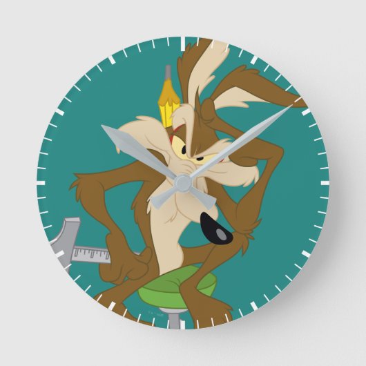 WILE E. COYOTE™ Planung Runde Wanduhr (Vorderseite)