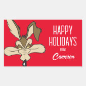WILE E. COYOTE™ Pleased Head Shoot | Happy Holiday Rechteckiger Aufkleber (Vorderseite)
