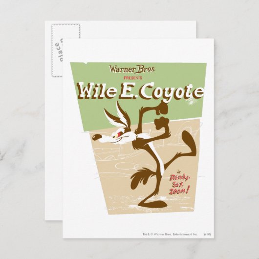 WILE E. COYOTE™ Ready, Set, Zoom! Postkarte (Vorne/Hinten)