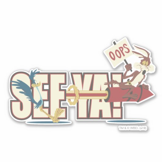 WILE E. COYOTE™ Rocketing Past ROAD RUNNER™ Aufkleber (Vorderseite)