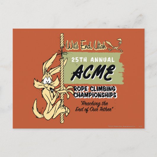 WILE E. COYOTE™ Rope Climbing Championships Postkarte (Vorderseite)