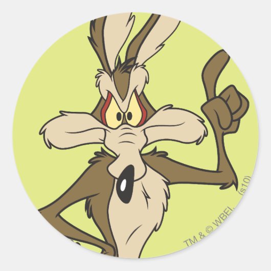 WILE E. COYOTE™ Stehend Tall Runder Aufkleber (Vorderseite)