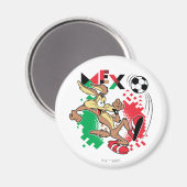 WILE E. COYOTE™ Team Mexico Soccer Graphic Magnet (Vorderseite/Rückseite)