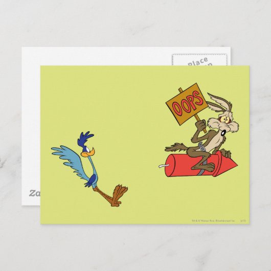 WILE E. COYOTE™ UND ROAD RUNNER™ ACME Rocket Postkarte (Vorne/Hinten)