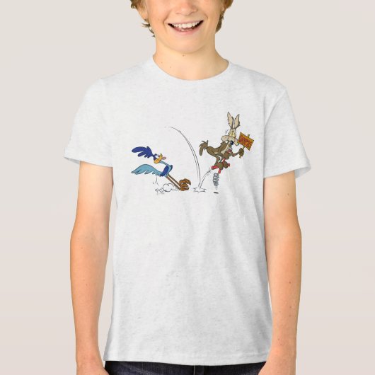 WILE E. COYOTE™ UND ROAD RUNNER™ Pogo Stick Tri-Blend Shirt (Vorderseite)