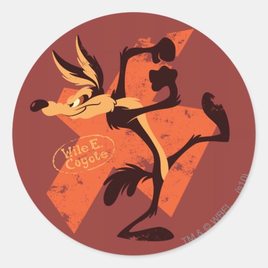 WILE E. COYOTE™ Vorbereitung zur Ausführung Runder Aufkleber (Vorderseite)