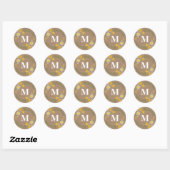 Wilflower Monogram Brown Paper Inspiriert Sticker (Blatt)