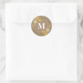 Wilflower Monogram Brown Paper Inspiriert Sticker (Tasche)