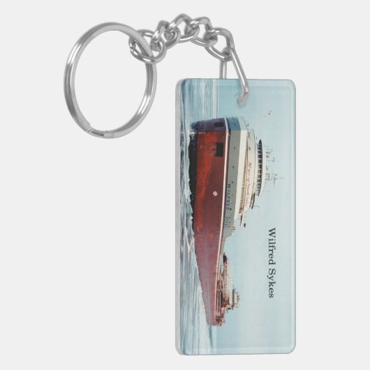 Wilfred Sykes 50 Jahre rechteckige Acrylschlüsselk Schlüsselanhänger (Vorderseite links)