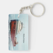 Wilfred Sykes 50 Jahre rechteckige Acrylschlüsselk Schlüsselanhänger (Rückseite)