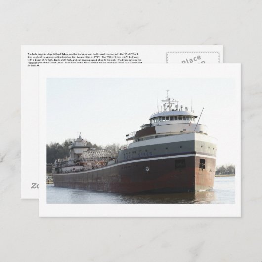 WILFRED SYKES BULK FREIGHTER POSTKARTE (Vorne/Hinten)