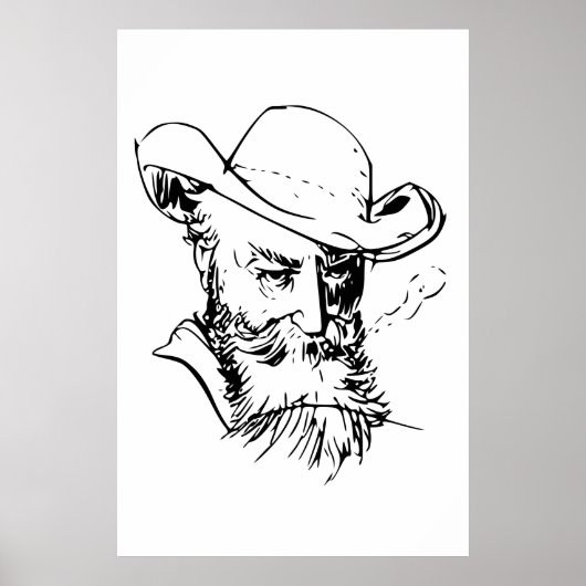 Wilhelm Busch Self Portrait Poster (Vorne)