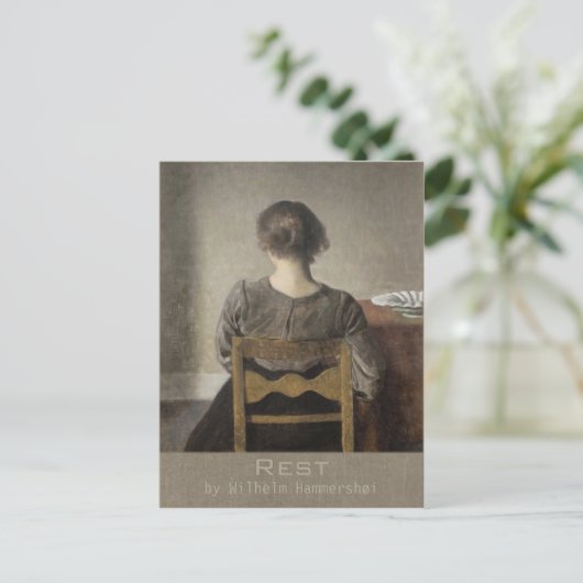 Wilhelm Hammershøi Erholung CC0692 Postkarte (Stehend Vorderseite)