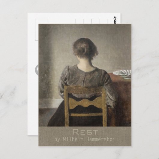 Wilhelm Hammershøi Erholung CC0692 Postkarte (Vorne/Hinten)