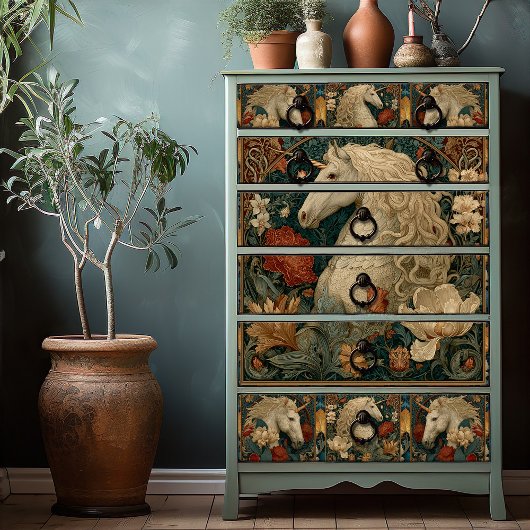 Wilhelm Morris Stil, Mittelalter Seidenpapier