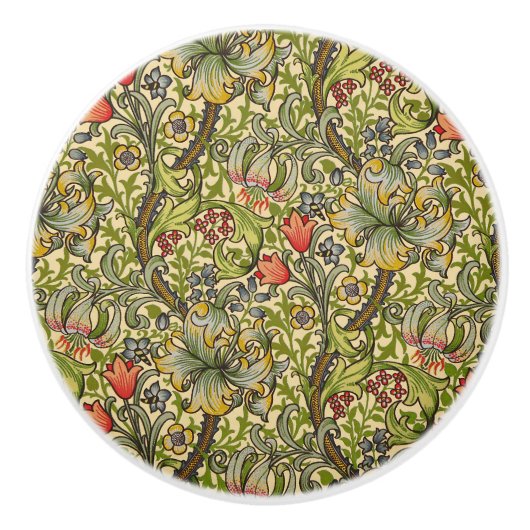 Wilhelm Morris Vintages Blumendesign Keramikknauf (Vorderseite)