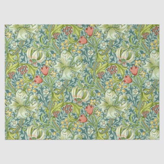 Wilhelm Morris Vintages Blumendesign Seidenpapier (Vorderseite)