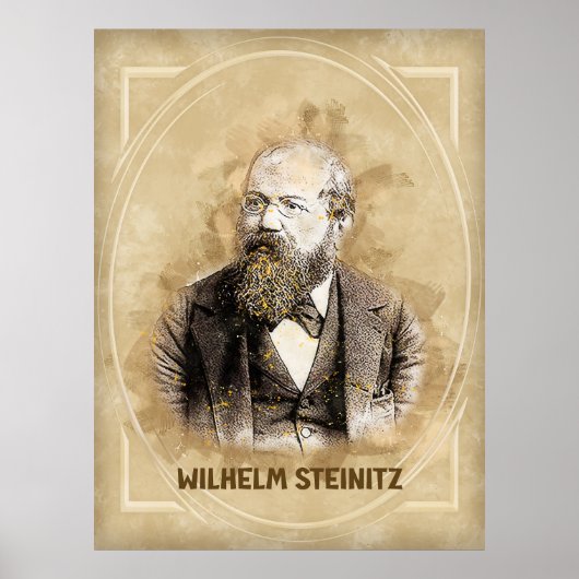 Wilhelm Steinitz, Schachspieler Poster (Vorne)