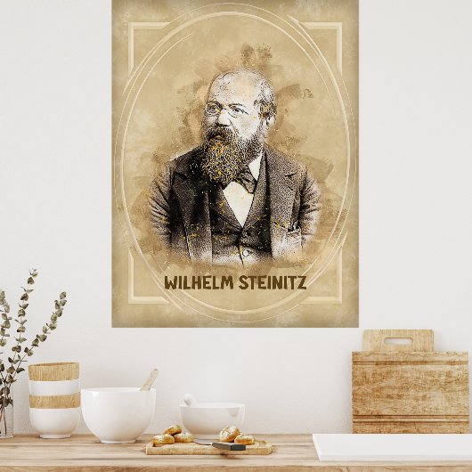 Wilhelm Steinitz, Schachspieler Poster (Küche)